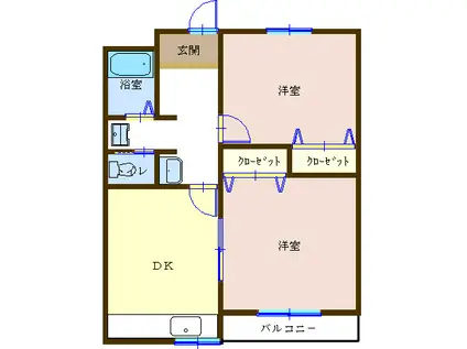 金沢ハイツ(2DK/3階)の間取り写真