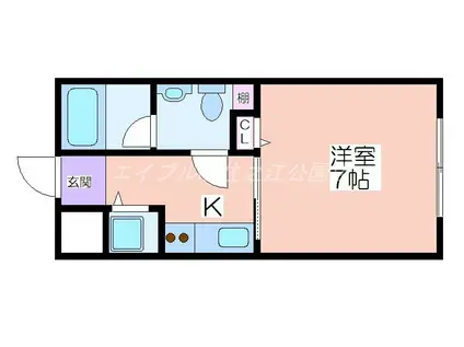 パラドール北加賀屋(1K/1階)の間取り写真