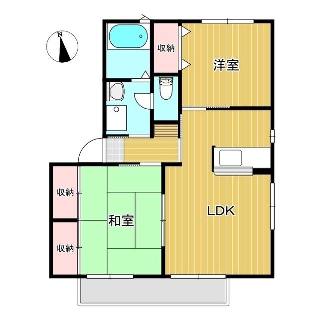 ディアス那岐(2LDK/1階)の間取り写真