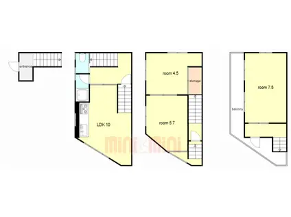 幸楽園ビル(3LDK/2階)の間取り写真
