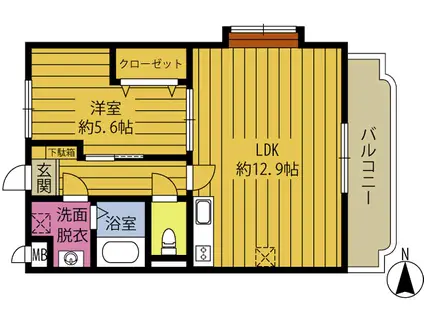 フローリッシュBM(1LDK/2階)の間取り写真