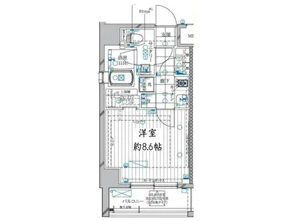 REGALIZ高田馬場(1K/4階)の間取り写真