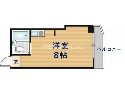 長瀬ロイヤルハイツ(ワンルーム/2階)の間取り写真