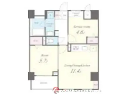 DEUX SERENITE(2LDK/1階)の間取り写真