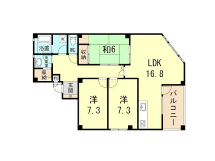 シオンズガーデン花川(1LDK/1階)の間取り写真