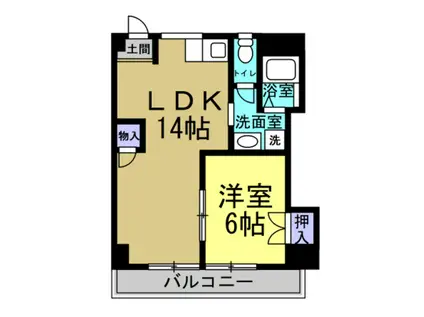 メゾン花園(1LDK/2階)の間取り写真