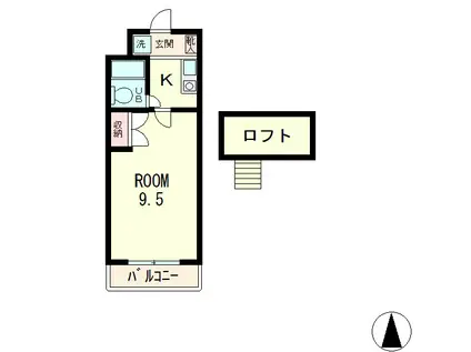SERENO機友(1K/1階)の間取り写真