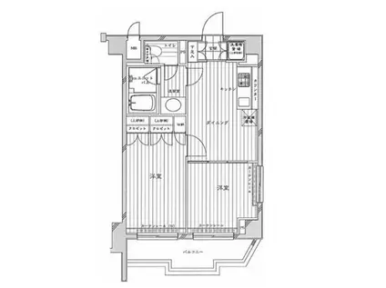 ルーブル飯橋(2DK/4階)の間取り写真