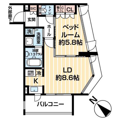 クオリア御茶ノ水(1LDK/10階)の間取り写真