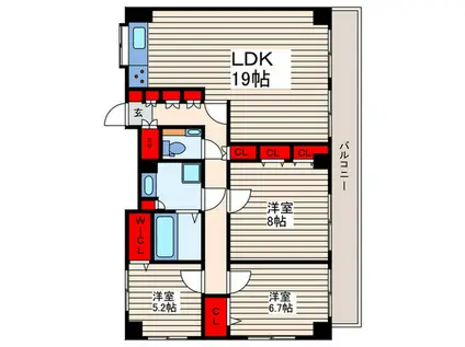 ヴィラコーヨー(3LDK/6階)の間取り写真