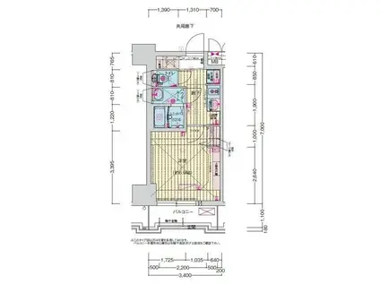 プレサンス高畑ルミア(1K/8階)の間取り写真