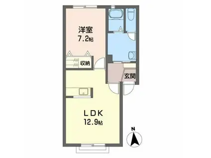 シャーメゾンオアシス(1LDK/2階)の間取り写真