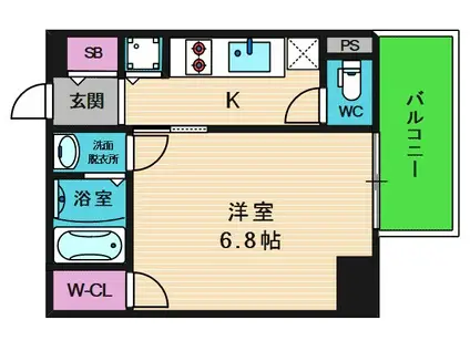 エスリード大阪上本町レジェ―ロ(1K/9階)の間取り写真