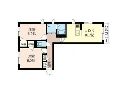 リヴェール(2LDK/2階)の間取り写真