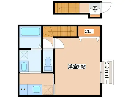 アスコット台原A棟(1K/1階)の間取り写真