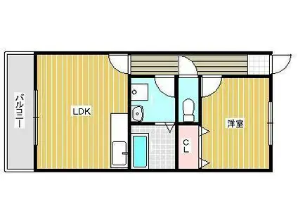 エルフレックス(1LDK/2階)の間取り写真