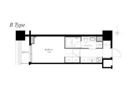 南麻布ノース(1K/4階)の間取り写真