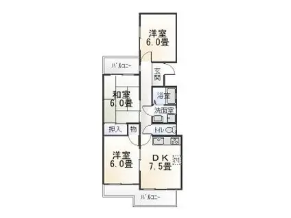 PYXIS 21(3DK/2階)の間取り写真