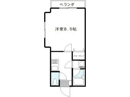 KMマンション(1DK/2階)の間取り写真