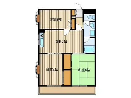 ウェステリアビル(3DK/4階)の間取り写真