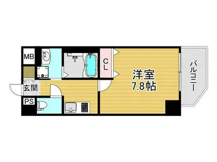 ファーストフィオーレ大阪ウエスト(1K/5階)の間取り写真