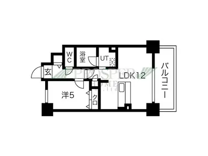 アリエッタ南巽(1LDK/7階)の間取り写真