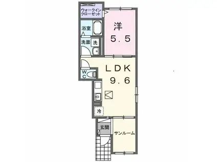 プリマヴェーレ(1LDK/1階)の間取り写真