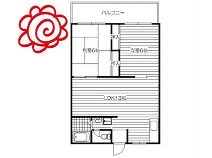 セキスイ緑地ハイツ(2LDK/1階)の間取り写真