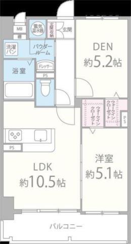 メゾンクラウン鷺洲(2LDK/8階)の間取り写真