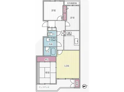 ティーズガーデン横浜反町(3LDK/1階)の間取り写真