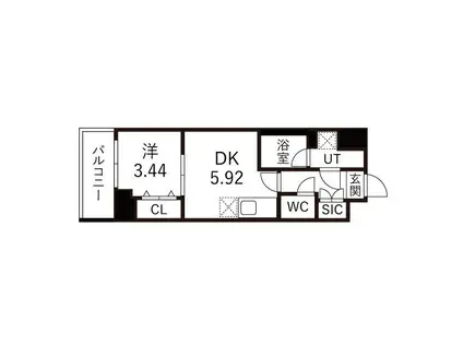 阪急京都線 西京極駅 徒歩16分 7階建 新築(1DK/7階)の間取り写真