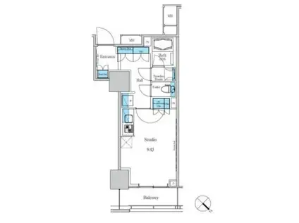 パークアクシス滝野川ラ ブリーズ(ワンルーム/13階)の間取り写真