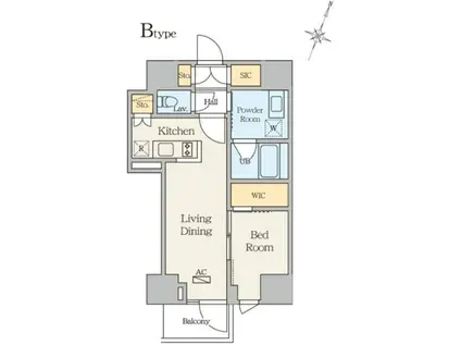 ANIMO UDAGAWA(1LDK/11階)の間取り写真