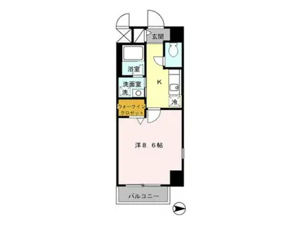 プリムヴェール(1K/4階)の間取り写真