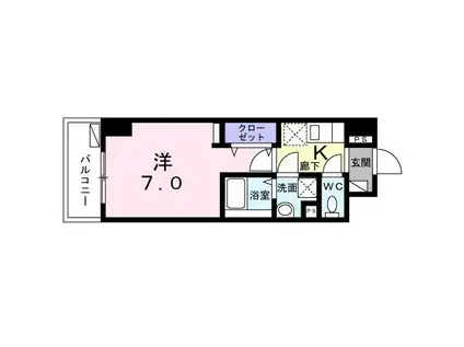 LE GRANDSAWA(1K/1階)の間取り写真