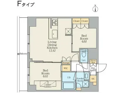 クレストコート東日暮里(2LDK/4階)の間取り写真