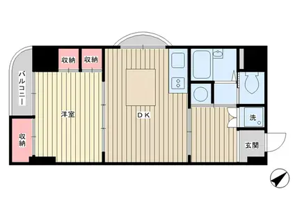 パレ・デ・モニュマンオンダ(1DK/10階)の間取り写真