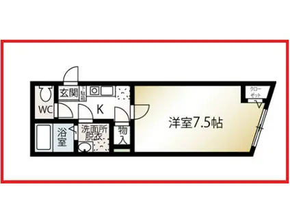 エムクォート五反野(1K/1階)の間取り写真