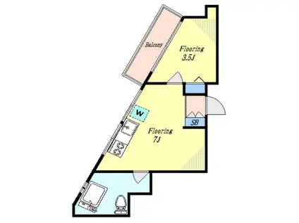 エクセレント下北沢(1DK/4階)の間取り写真