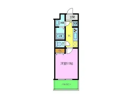 シャルマンフジもずウエスト(1K/4階)の間取り写真