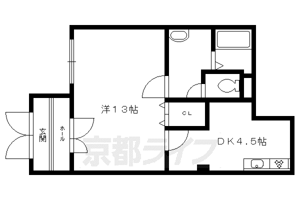 アーバンレジデンス神山台(1DK/1階)の間取り写真