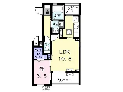 アドバンス河田(2K/1階)の間取り写真