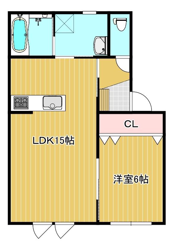 ルフレール(1LDK/1階)の間取り写真