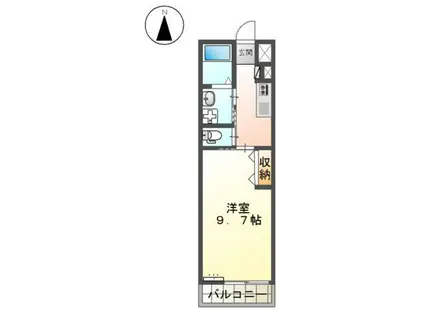 グラーツィア(1K/1階)の間取り写真