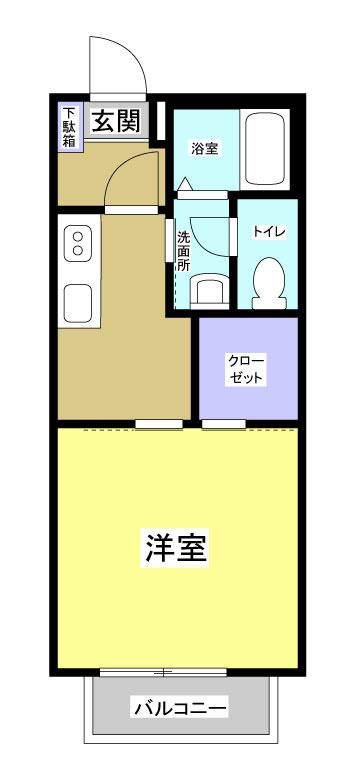 グレース西山(1K/2階)の間取り写真