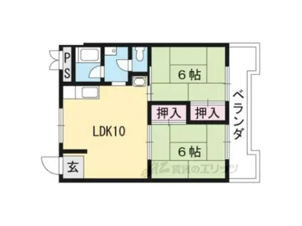 エバー・グリーン宇治弐番館(2LDK/1階)の間取り写真