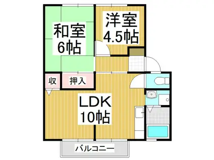 グランデドミール(2LDK/2階)の間取り写真
