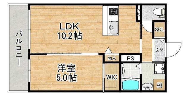SUITE TERRACE RELIER(1LDK/3階)の間取り写真