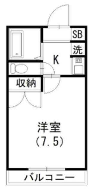 レジデンスジュネス(1K/1階)の間取り写真