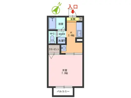 COZY COURT(1K/1階)の間取り写真